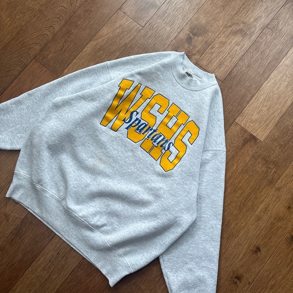 Unisex Vintage 90s Fruit of the Loom WSHS Spartans varsity crewneck - Picture 4 of 8
